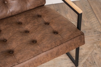 woodland brown leather look sofa